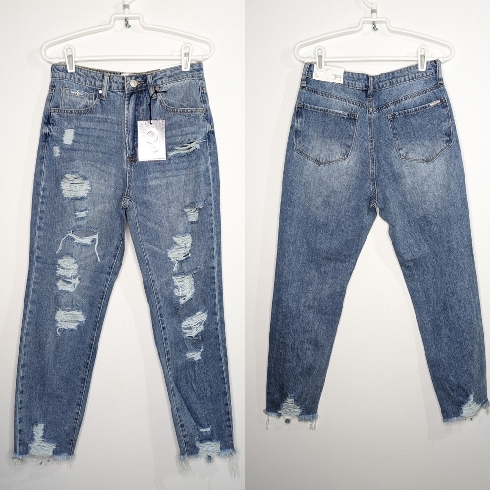 NWT Insane Gene medium wash high waist girlfriend denim jeans 5